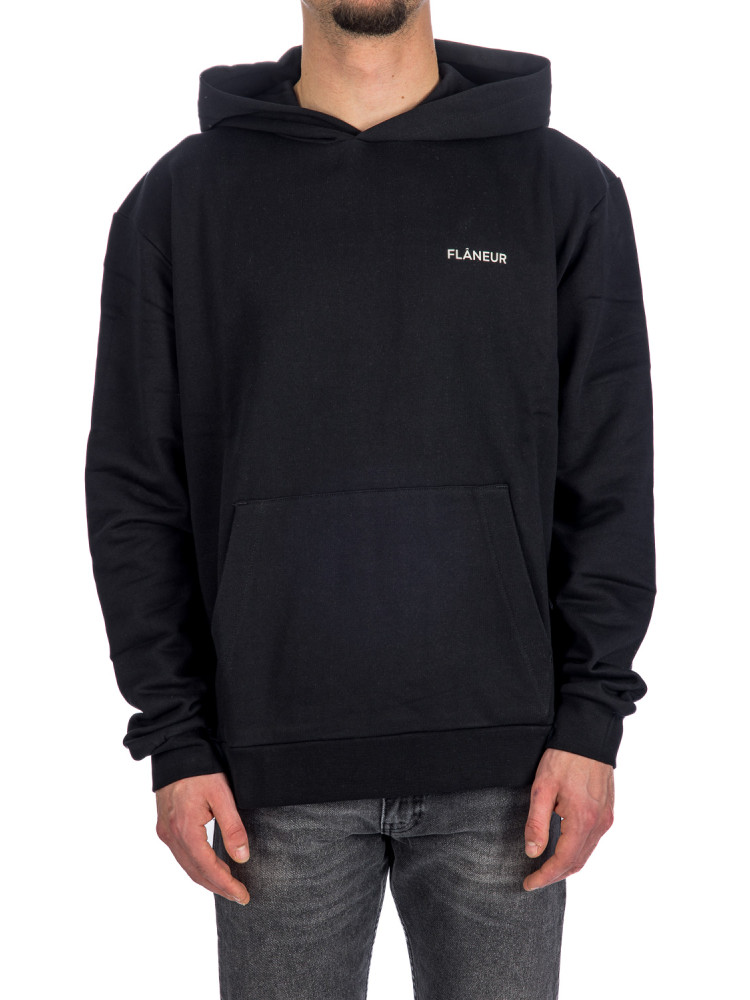 Flaneur Homme essential hoodie Flaneur Homme  ESSENTIAL HOODIEzwart - www.credomen.com - Credomen