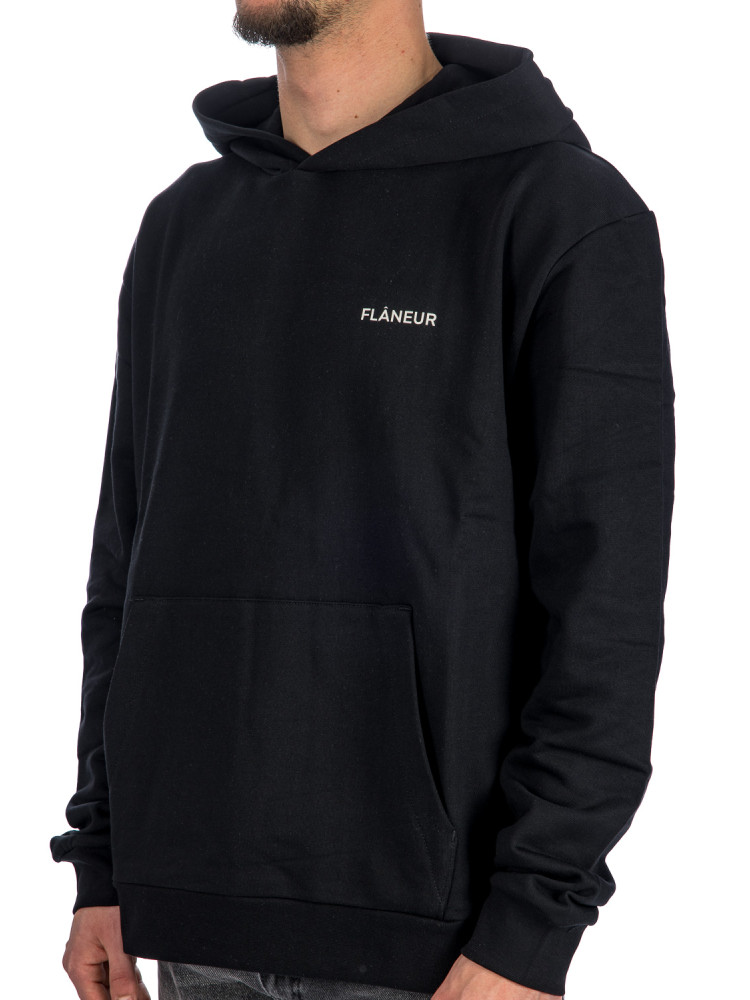 Flaneur Homme essential hoodie Flaneur Homme  ESSENTIAL HOODIEzwart - www.credomen.com - Credomen