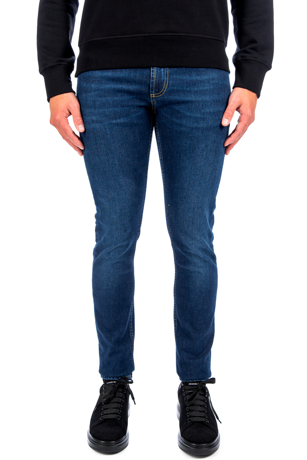 Alexander McQueen Panelled Kick Flare Jeans in Blue Cotton ref.898194 -  Joli Closet