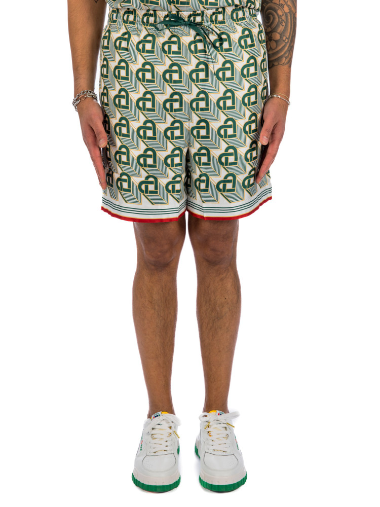 Casablanca Heart Monogram silk shorts - Green