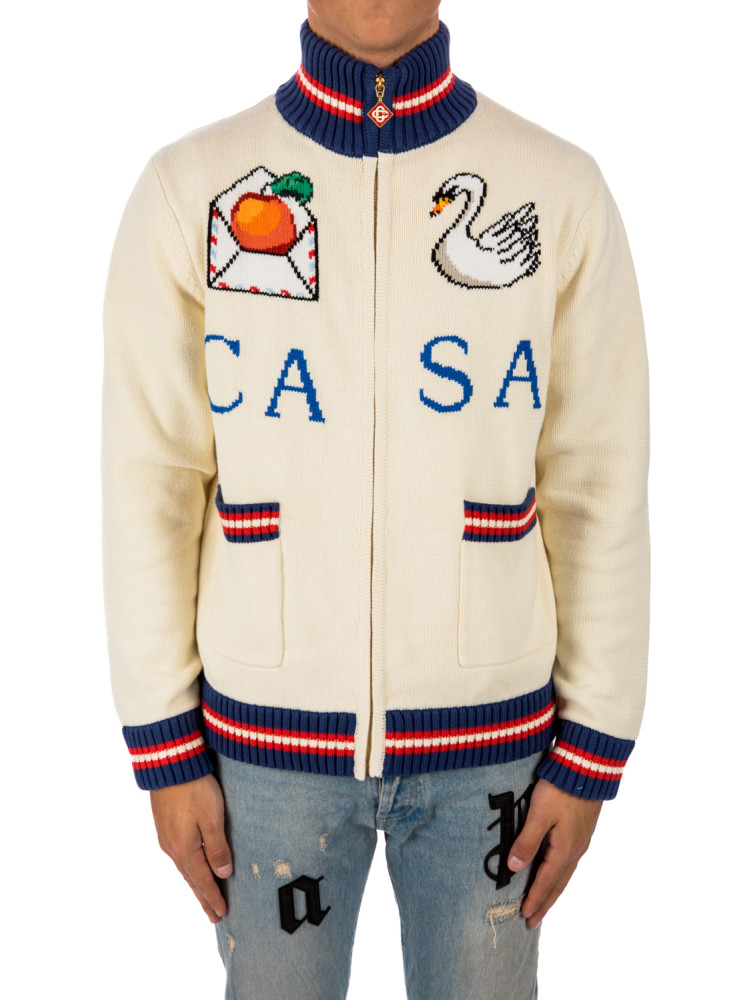 Casablanca swan zip up jacket Casablanca  SWAN ZIP UP JACKETwit - www.credomen.com - Credomen