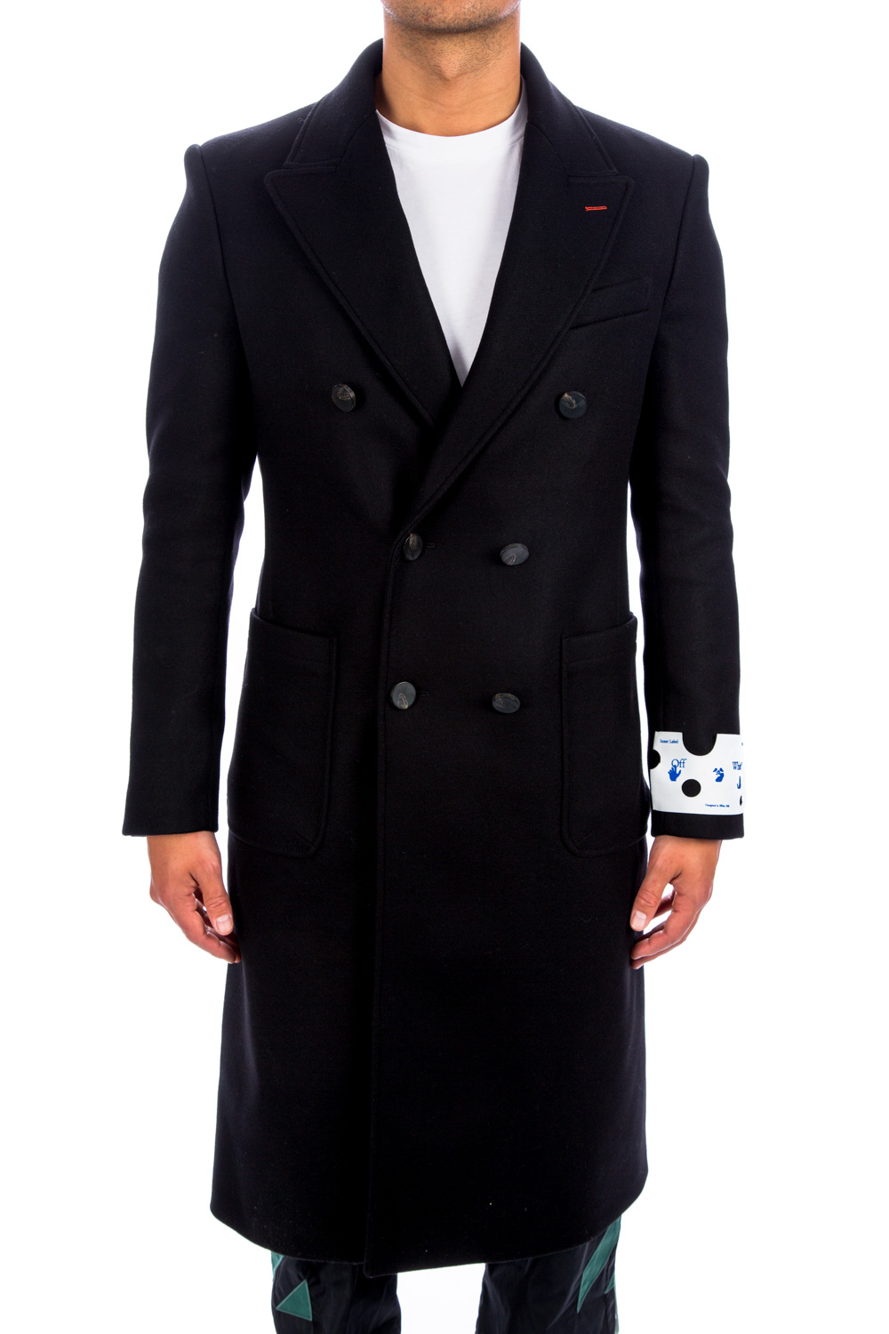 off white long wool coat