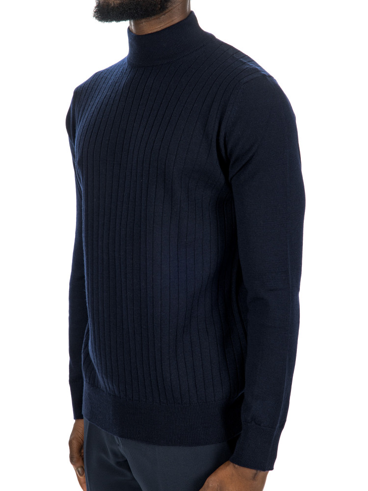 Aurélien cashwool mockneck Aurélien  CASHWOOL MOCKNECKblauw - www.credomen.com - Credomen