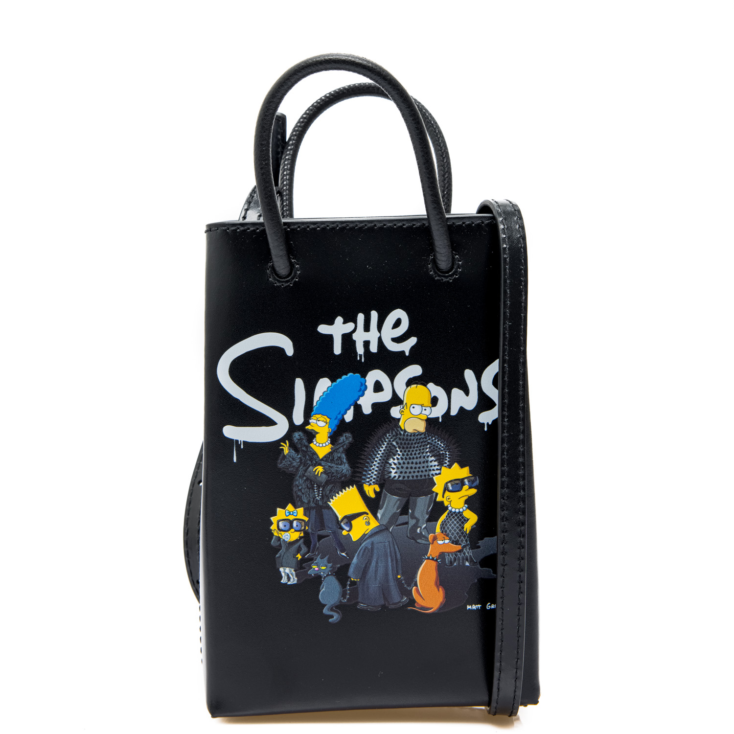 Balenciaga x The Simpsons Mini Shopping Bag Yellow in Calfskin