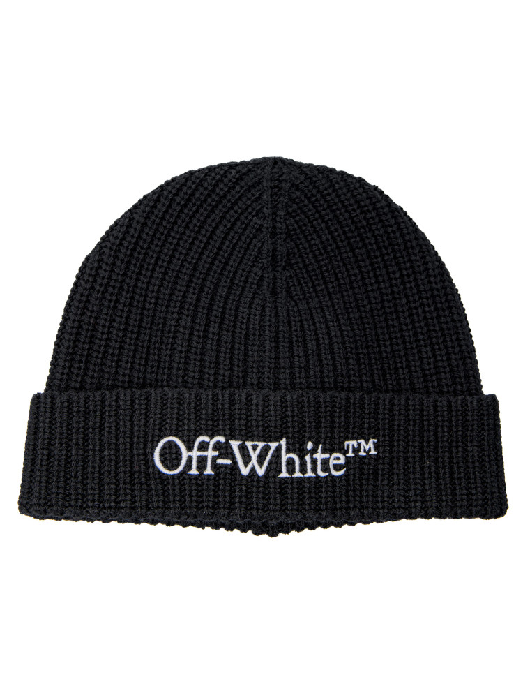 Off White bookish knit beanie Off White  BOOKISH KNIT BEANIEzwart - www.credomen.com - Credomen