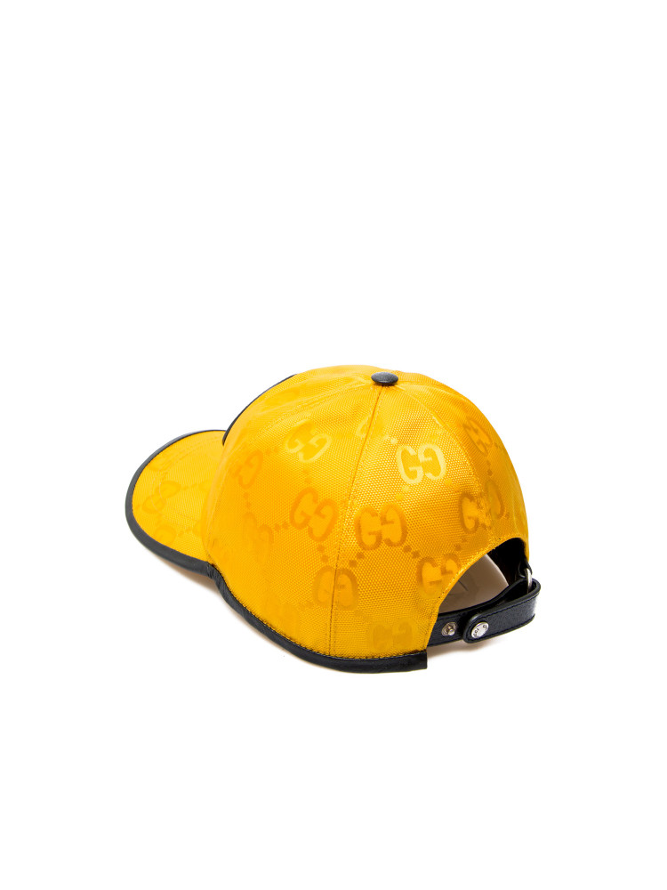 NWT $350 Gucci Transparent Yellow Logo Print Visor Hat Mens M Italy  AUTHENTIC