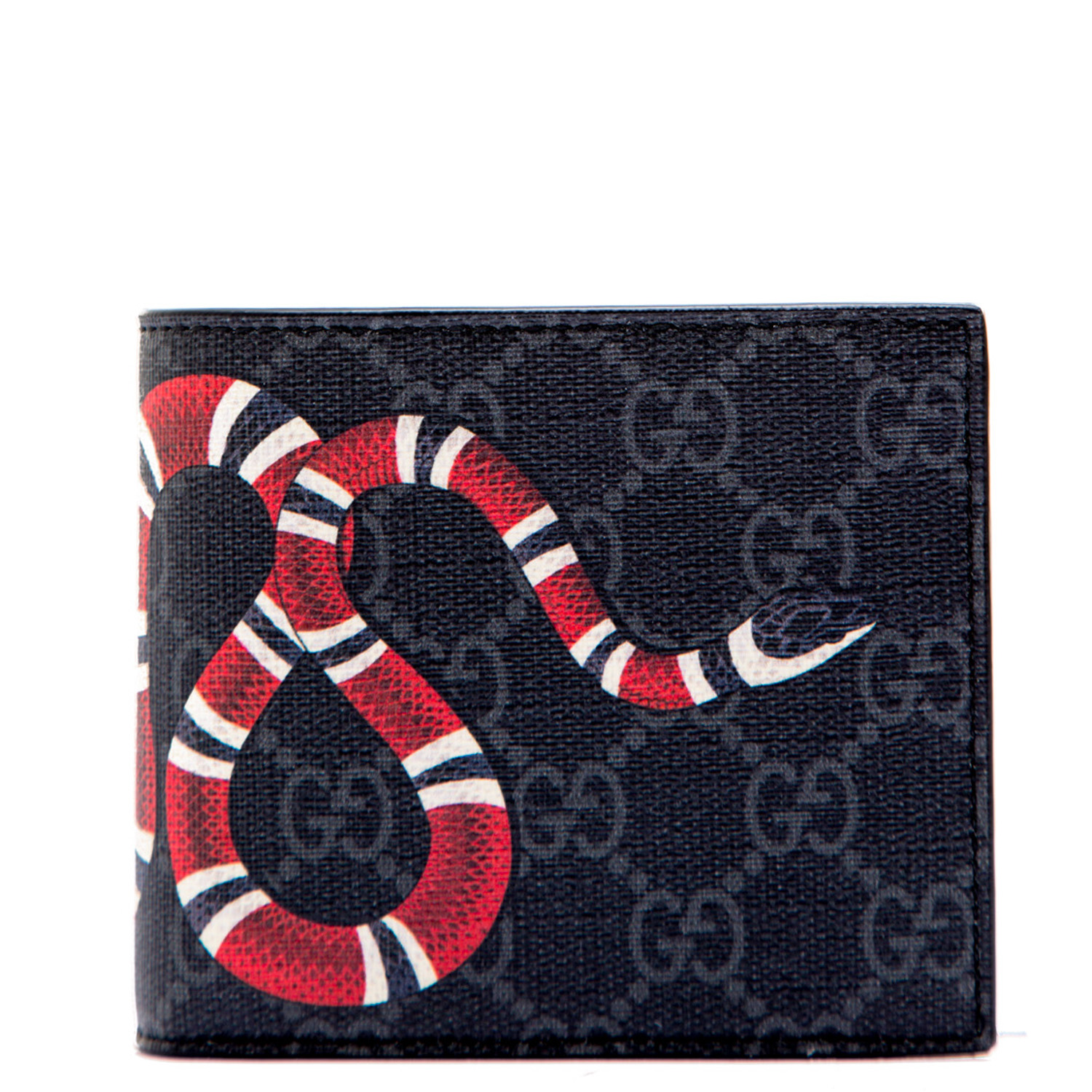 Gucci Bestiary Snake-Print GG Supreme Wallet